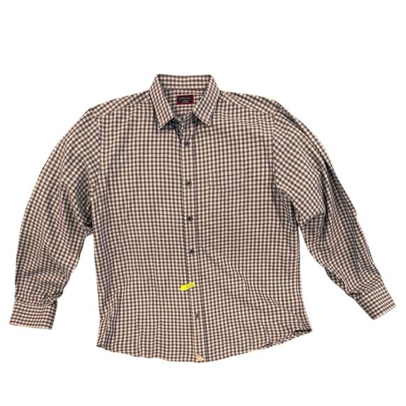 Untuckit Men’s 100%‎ Cotton Checked Button Down Shirt, Blue Size L - Picture 2 of 3